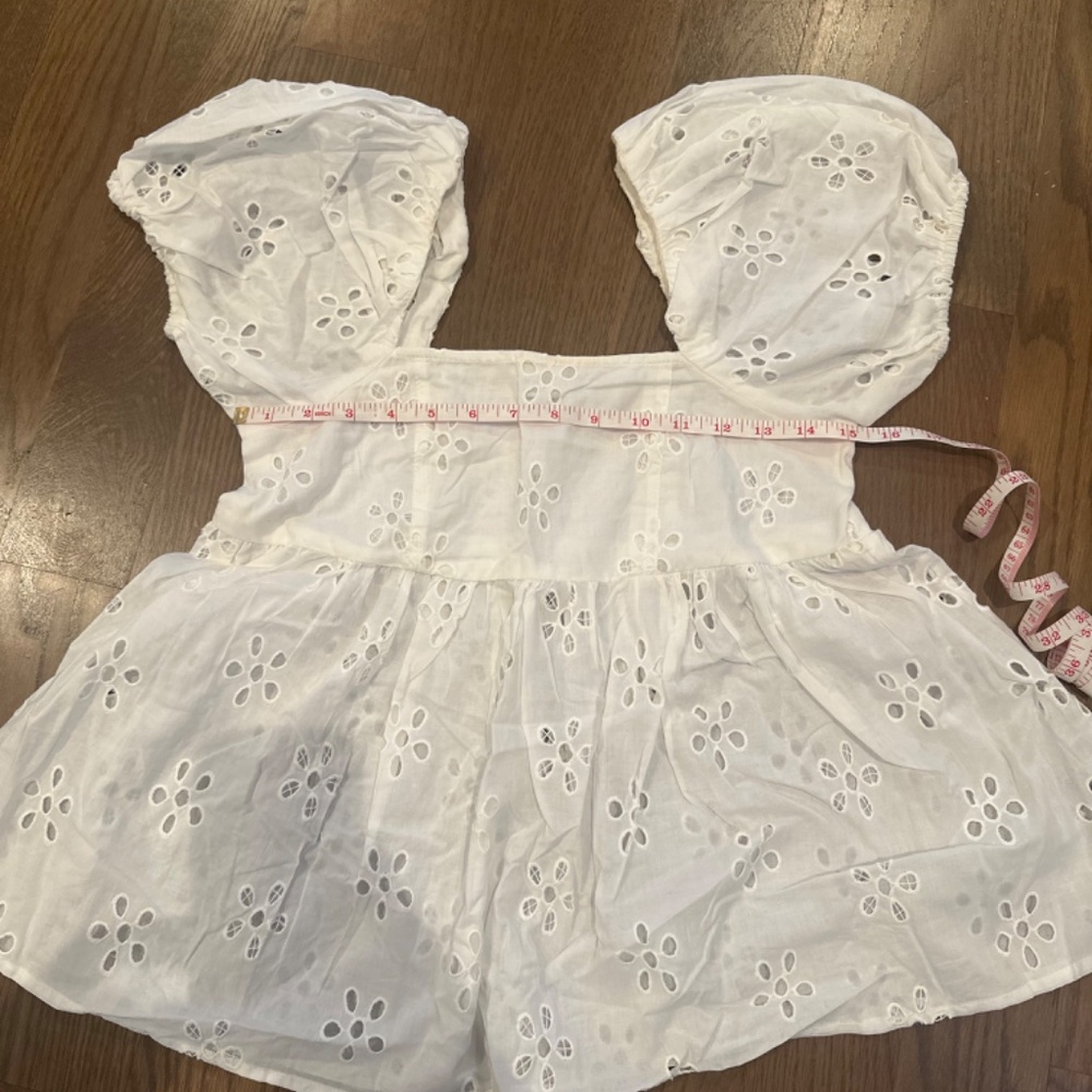 Asos Design White Puff Sleeve Top - Picture 6 of 6
